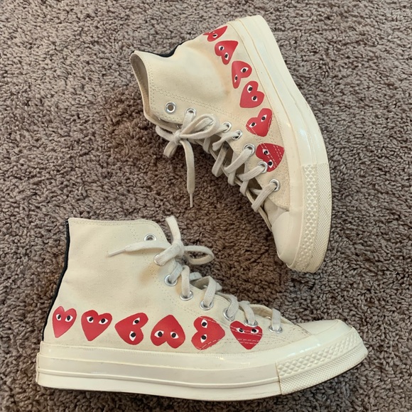 Converse Comme des Garçons Play Multi Heart Chuck Taylor All Star 70 Hi Sneakers - Picture 7 of 15